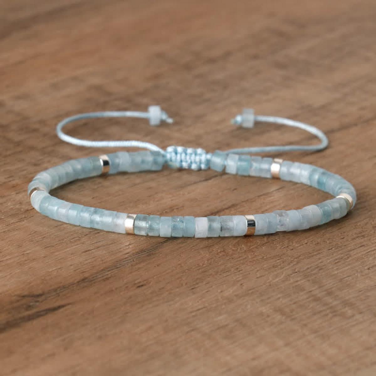 Braided Bracelet With 2.4mm Natural Stone Beads
