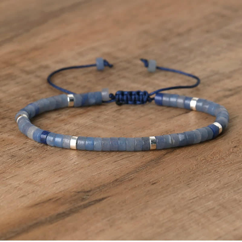 Braided Bracelet With 2.4mm Natural Stone Beads