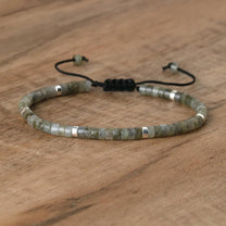 Braided Bracelet With 2.4mm Natural Stone Beads