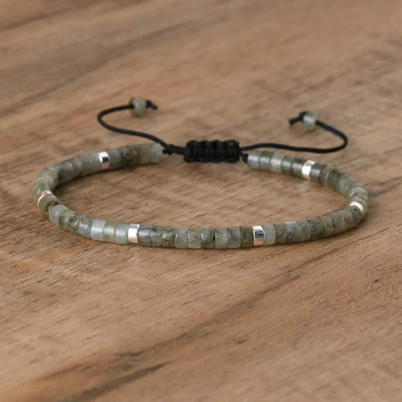 Braided Bracelet With 2.4mm Natural Stone Beads