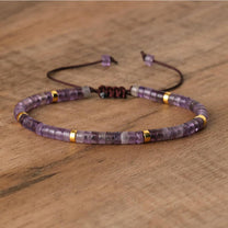 Braided Bracelet With 2.4mm Natural Stone Beads