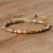 Braided Bracelet With 2.4mm Natural Stone Beads