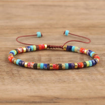 Braided Bracelet With 2.4mm Natural Stone Beads