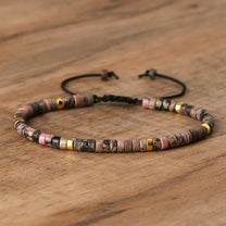 Braided Bracelet With 2.4mm Natural Stone Beads