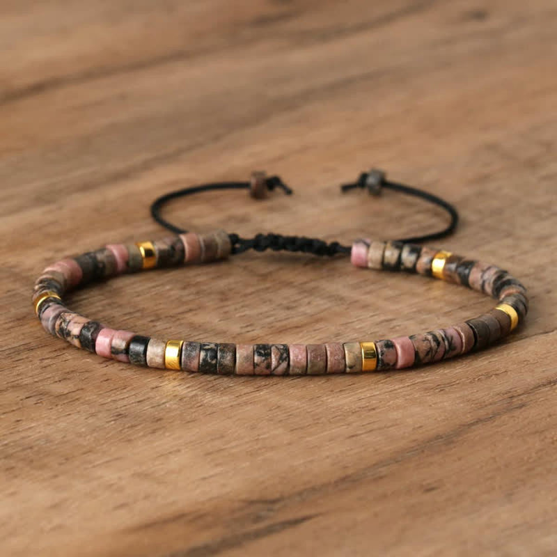 Braided Bracelet With 2.4mm Natural Stone Beads
