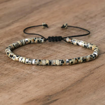Braided Bracelet With 2.4mm Natural Stone Beads