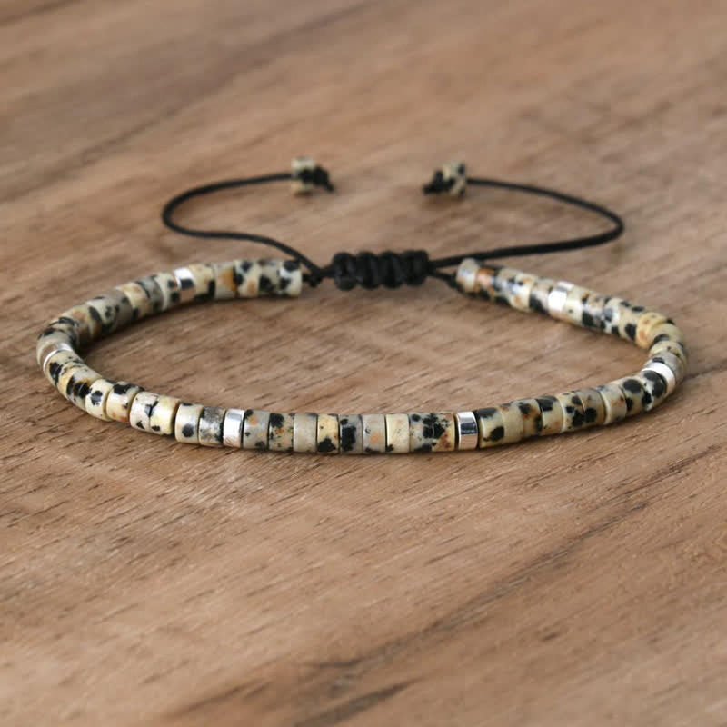 Braided Bracelet With 2.4mm Natural Stone Beads