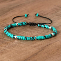 Braided Bracelet With 2.4mm Natural Stone Beads