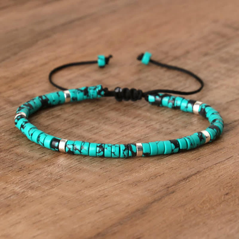 Braided Bracelet With 2.4mm Natural Stone Beads