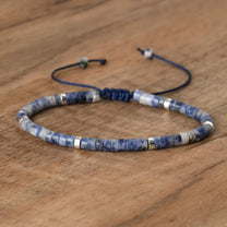 Braided Bracelet With 2.4mm Natural Stone Beads