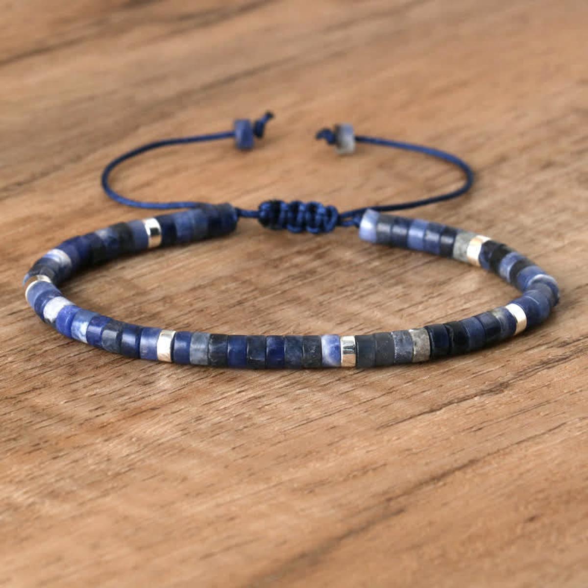 Braided Bracelet With 2.4mm Natural Stone Beads