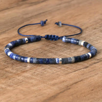 Braided Bracelet With 2.4mm Natural Stone Beads