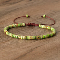 Braided Bracelet With 2.4mm Natural Stone Beads