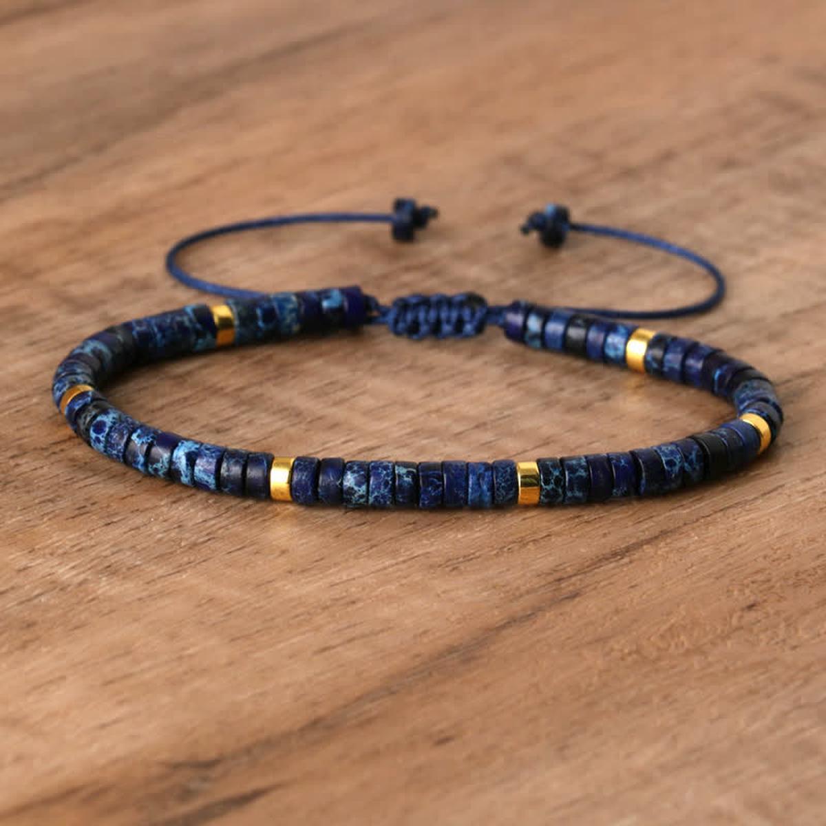 Braided Bracelet With 2.4mm Natural Stone Beads