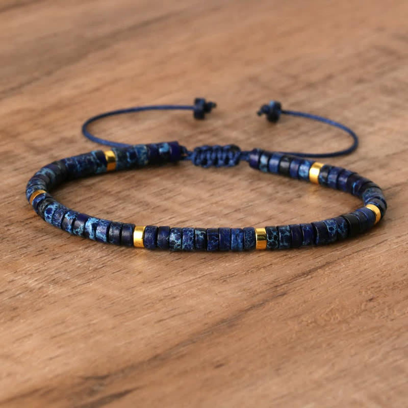 Braided Bracelet With 2.4mm Natural Stone Beads