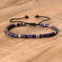 Braided Bracelet With 2.4mm Natural Stone Beads