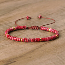 Braided Bracelet With 2.4mm Natural Stone Beads