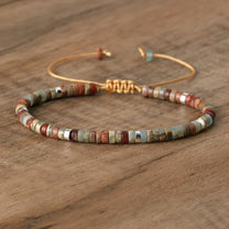 Braided Bracelet With 2.4mm Natural Stone Beads