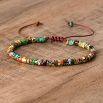 Braided Bracelet With 2.4mm Natural Stone Beads