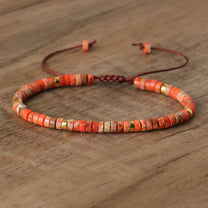 Braided Bracelet With 2.4mm Natural Stone Beads