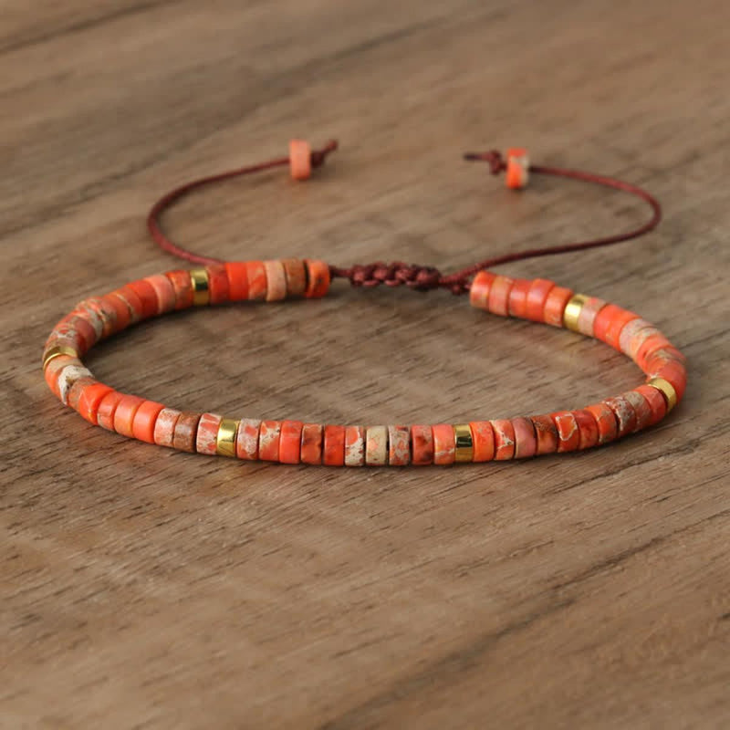 Braided Bracelet With 2.4mm Natural Stone Beads