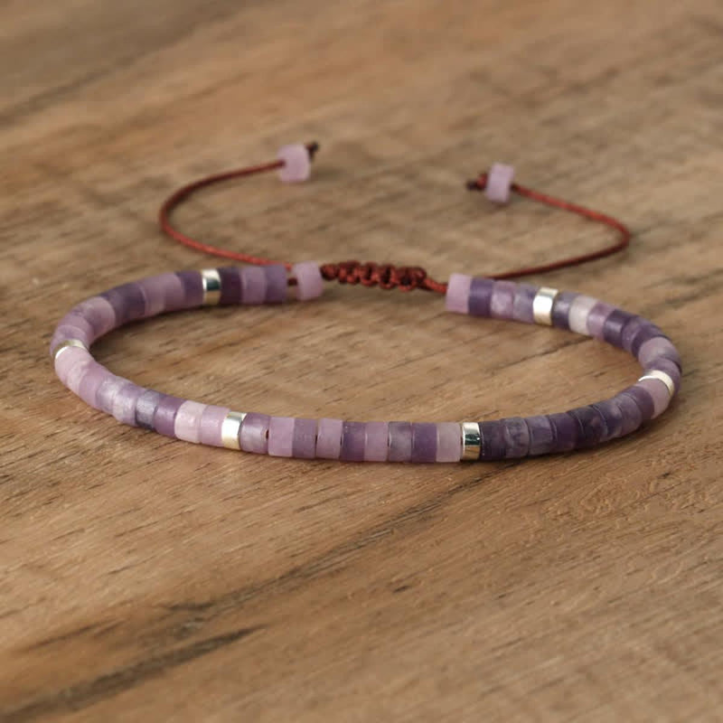 Braided Bracelet With 2.4mm Natural Stone Beads