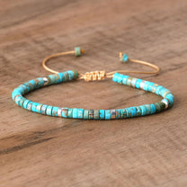 Braided Bracelet With 2.4mm Natural Stone Beads