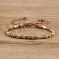 Braided Bracelet With 2.4mm Natural Stone Beads