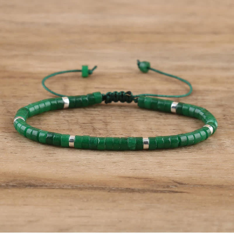 Braided Bracelet With 2.4mm Natural Stone Beads
