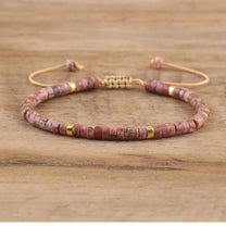 Braided Bracelet With 2.4mm Natural Stone Beads