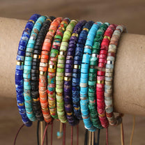 Braided Bracelet With 2.4mm Natural Stone Beads