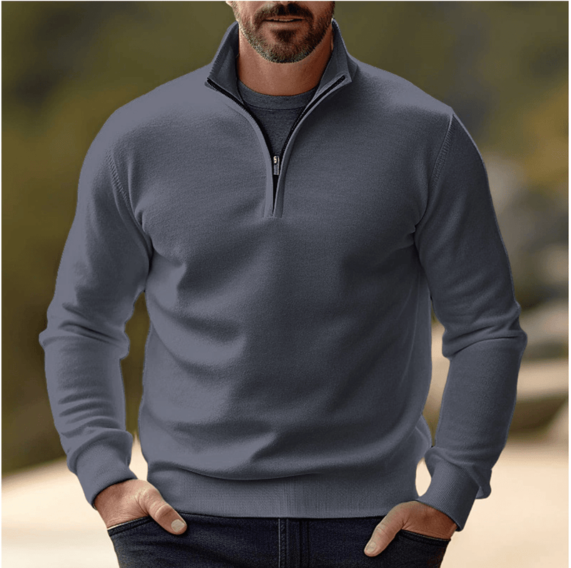 Breathable Half-Zip Pullover Sweater For Layering