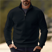 Breathable Half-Zip Pullover Sweater For Layering