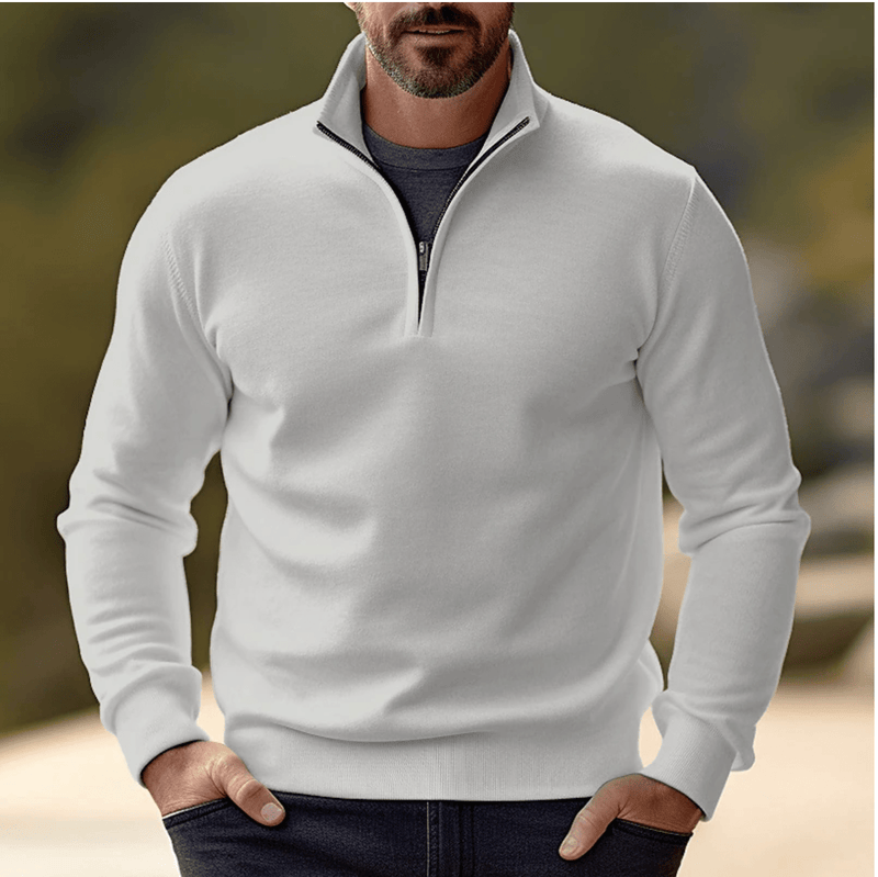 Breathable Half-Zip Pullover Sweater For Layering