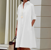 Breathable Stretch Fit Polo Midi Dress