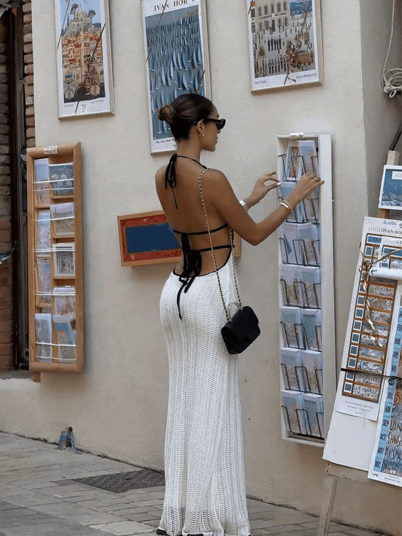 Breezy Open Back Halter Dress