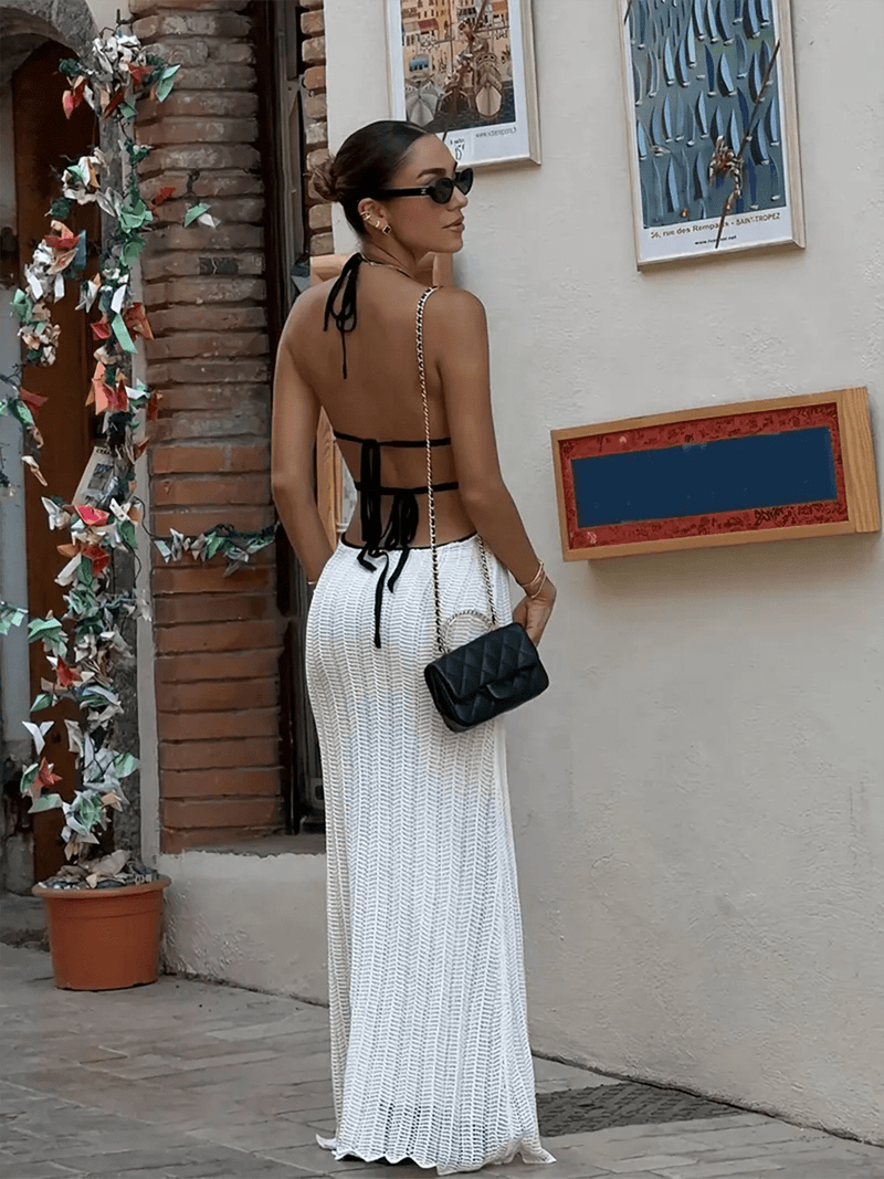 Breezy Open Back Halter Dress