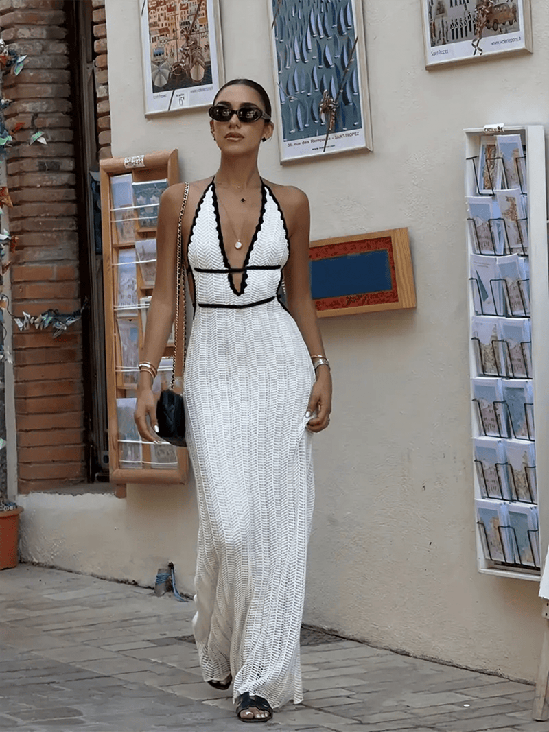 Breezy Open Back Halter Dress