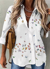 Butterfly Print Relaxed Fit Blouse