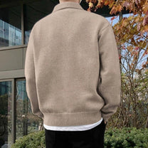 Buttoned Collar Wool Polo Sweater