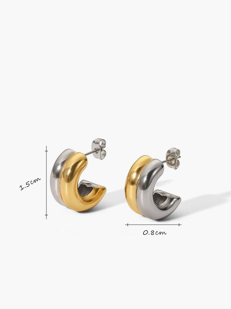 C-Shape Duotone Stud Earrings