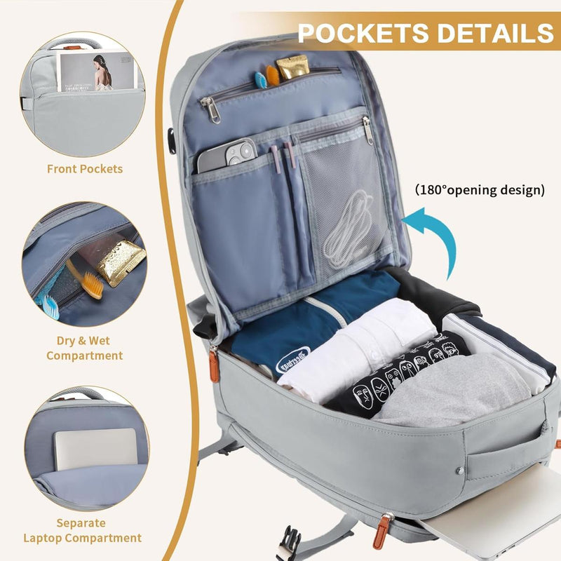 Cabin Rucksack With USB Port And Multiple Compartments