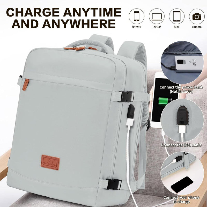 Cabin Rucksack With USB Port And Multiple Compartments
