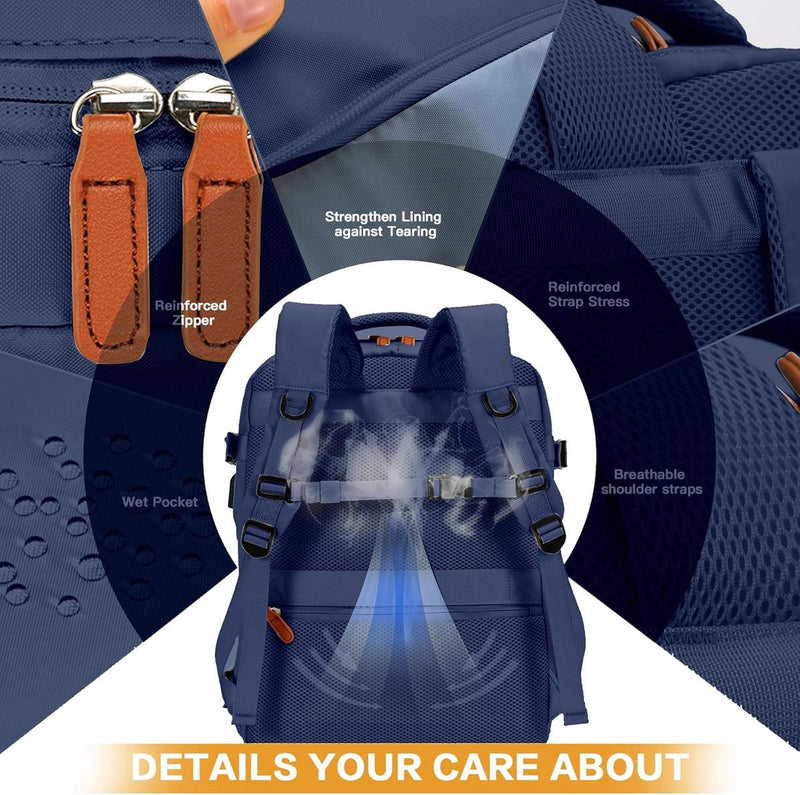 Cabin Rucksack With USB Port And Multiple Compartments
