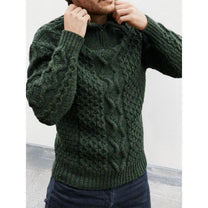 Cable Knit High Neck Zip Pullover