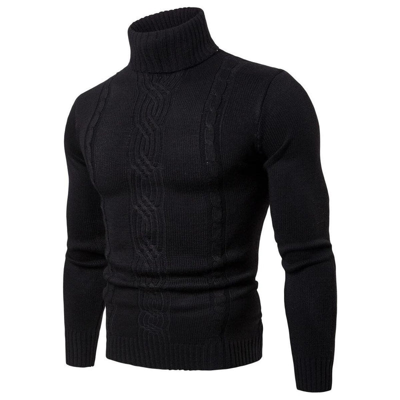 Cable Knit Turtleneck Sweater For Men