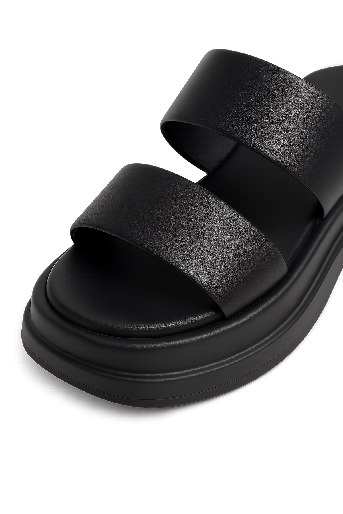 Calf Leather Sandals – Chunky High Heel