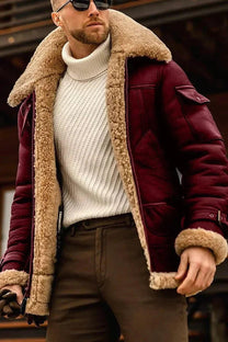 Camel Stylish Flying Leather Jacket For Men