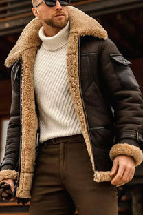 Camel Stylish Flying Leather Jacket For Men
