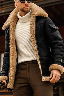 Camel Stylish Flying Leather Jacket For Men